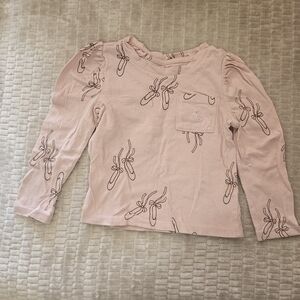 GAP Light Pink Ballet Shoes Long Sleeve Tee